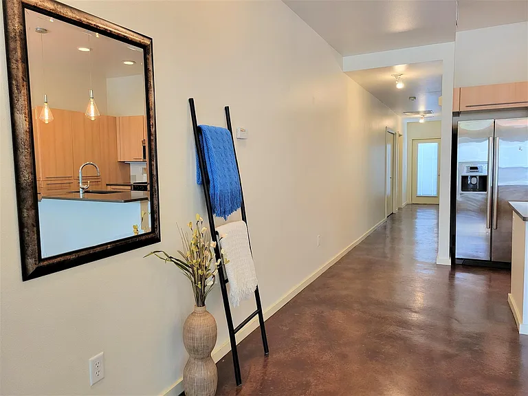 Fabulous concrete flooring throughout