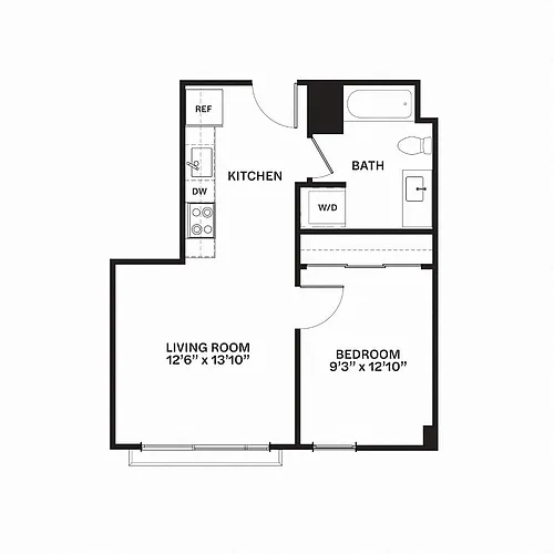 Floor plan Traditional One Bedroom C8