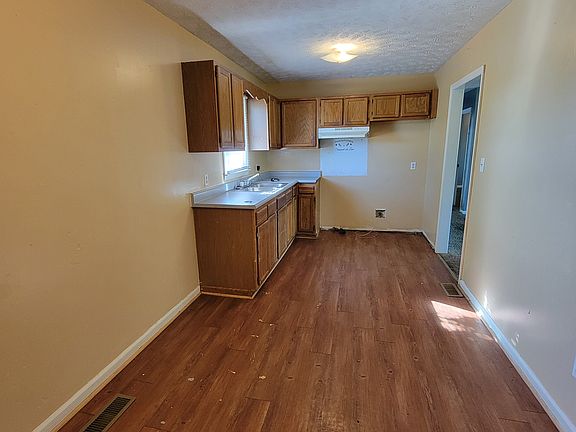 Kitchen has a large dining area