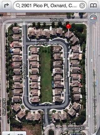 Only 50 homes in this gated community, and notice where property is pinned in red - the property size lot is larger because of its location.  Large center greenbelt is maintained by HOA & homeowners are allowed to use it.