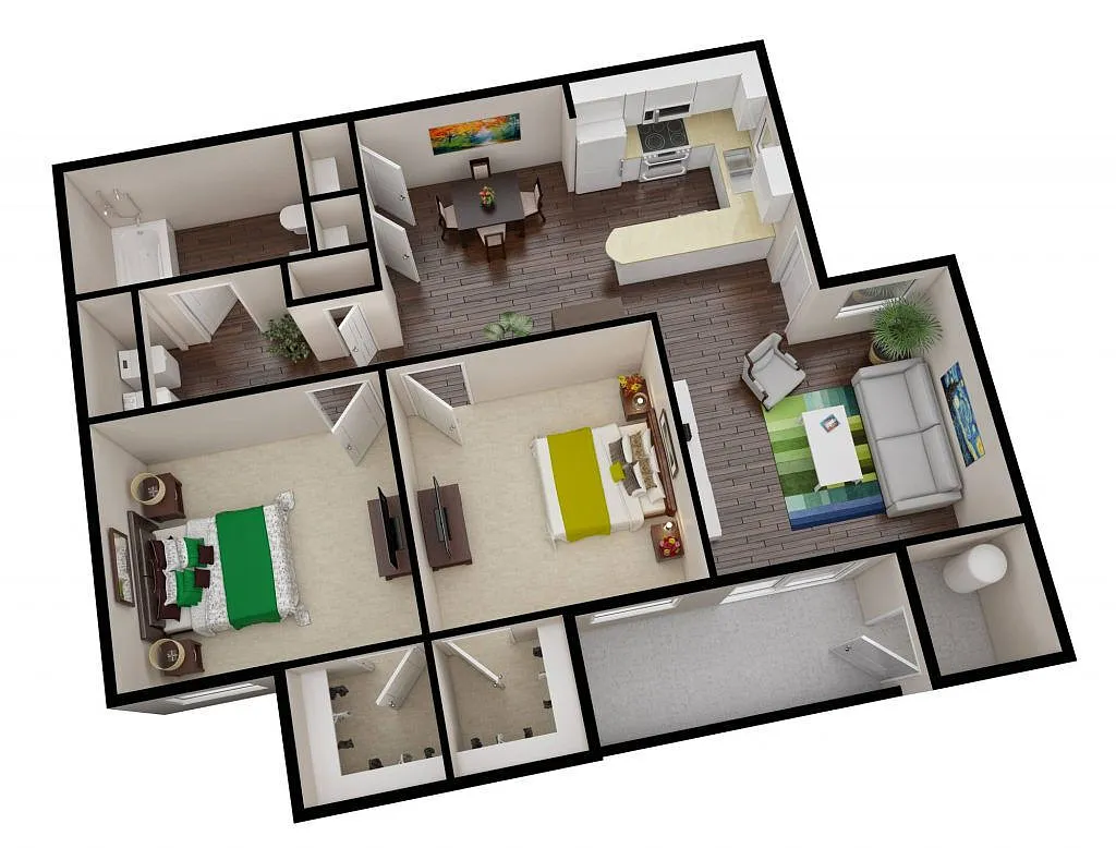 Floor plan Two Bed One Bath