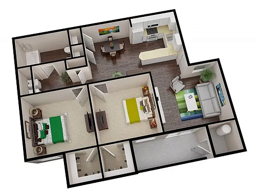 Floor plan Two Bed One Bath