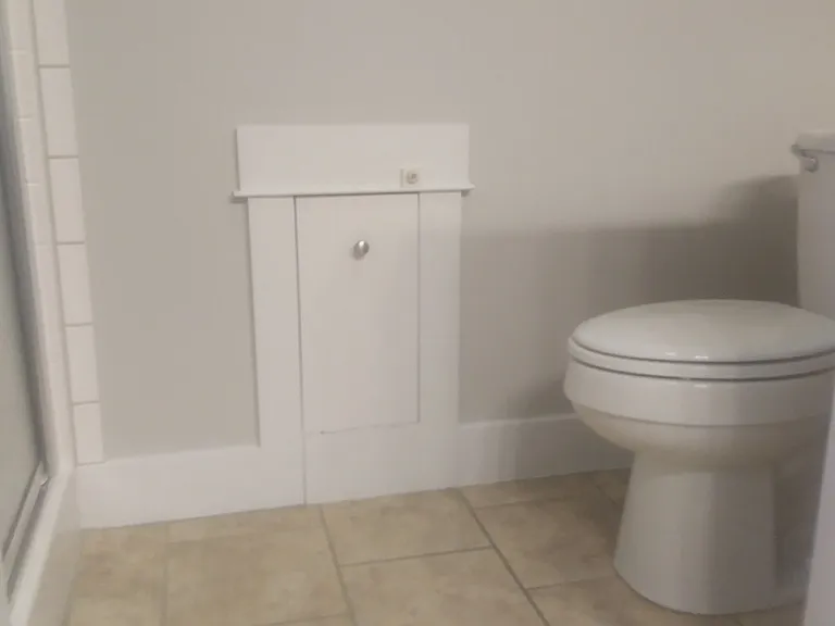 Laundry chute leads to laundry room below