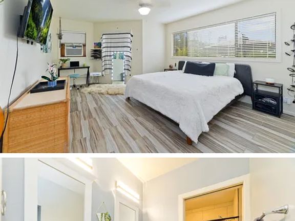 makai bedroom, AC unit within. Bathroom