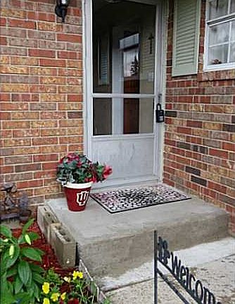Exterior Front. New Front porch step
