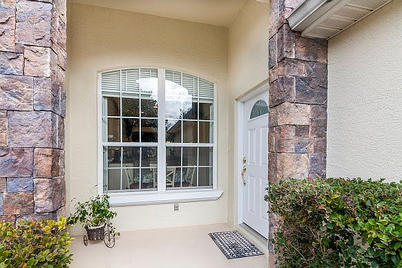 stacked stone entry