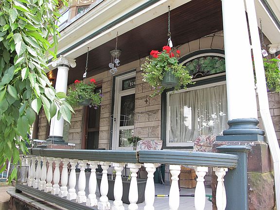 Side view of front porch