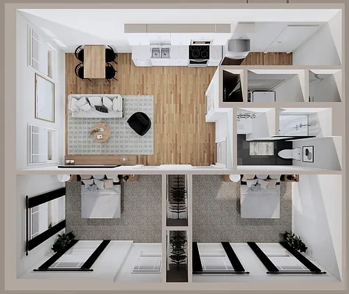 Floor plan 2 Bedrooms, 1 Bathroom