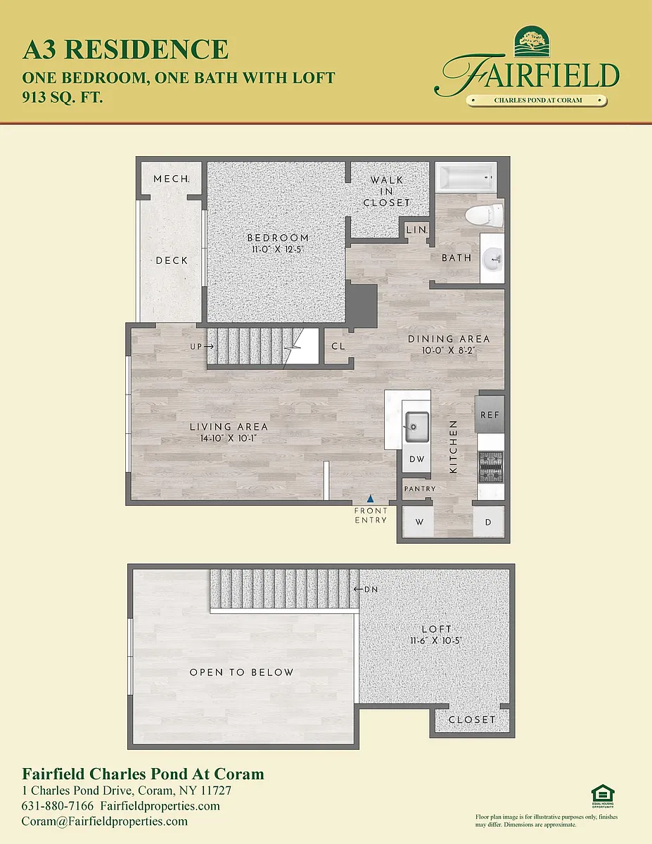 Floor plan A3L Residence 1BR Plus Loft - James