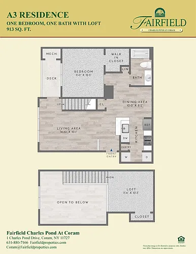 Floor plan A3L Residence 1BR Plus Loft - James