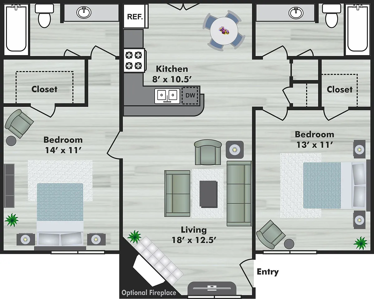 Floor plan Two Bedroom