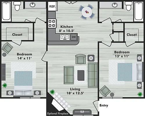 Floor plan Two Bedroom
