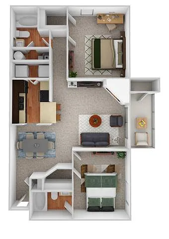 Floor plan B2S - River Birch w/Sunroom