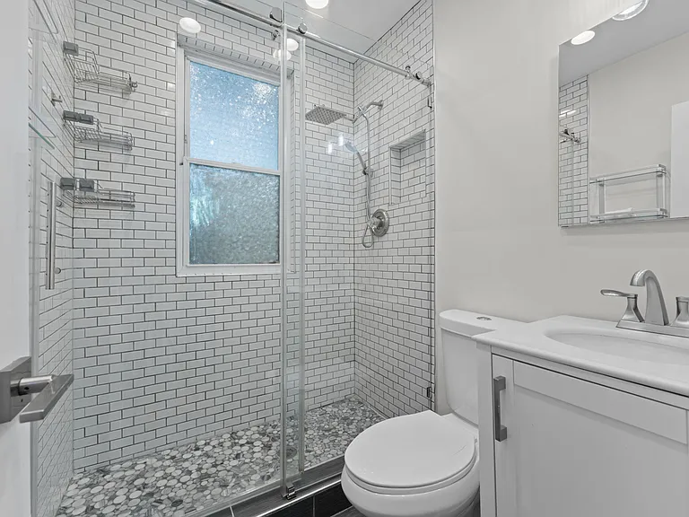 Upstairs full bathroom with designer shower and vanity!