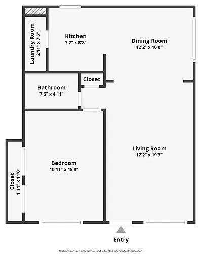 Floor plan 1 Bed 1 Bath