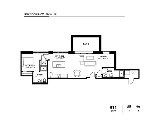 Floor plan Beam House 12B