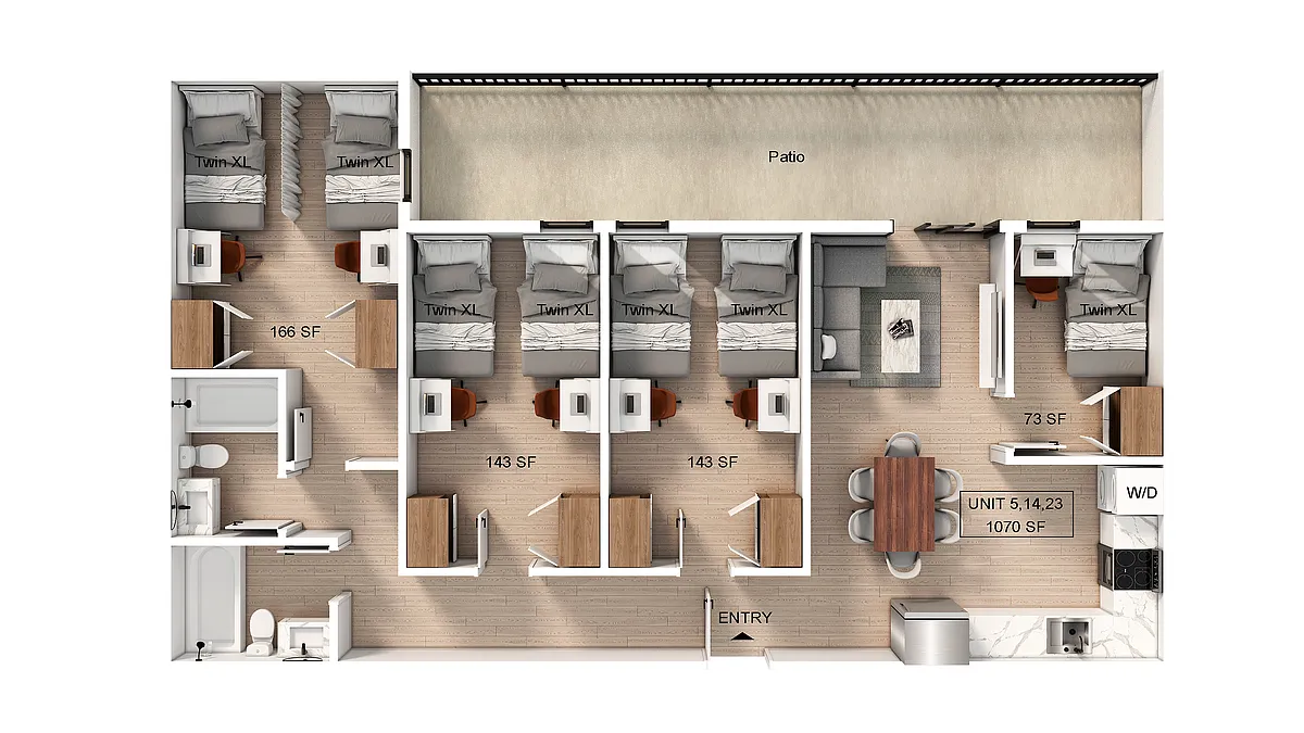 Floor plan 4 Bedroom | 2 Bath B