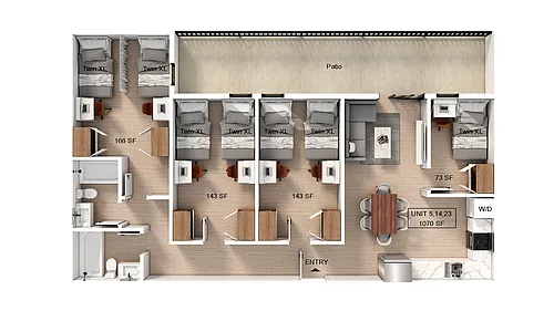 Floor plan 4 Bedroom | 2 Bath B