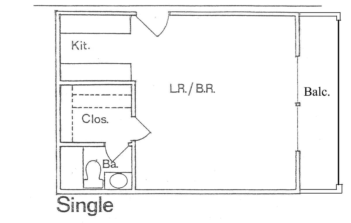 Floor plan Studio with Patio