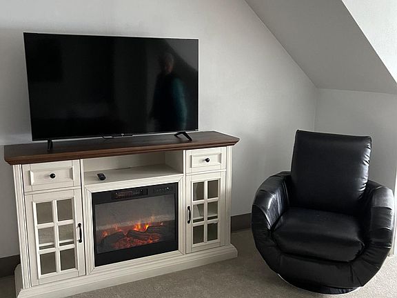 toasty fireplace with Internet tv