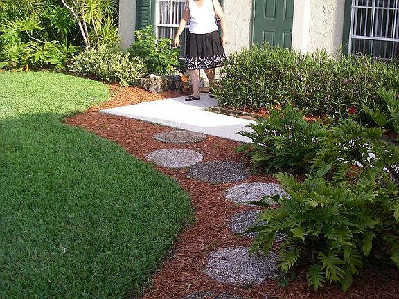 Angle View of Walk Way to Home