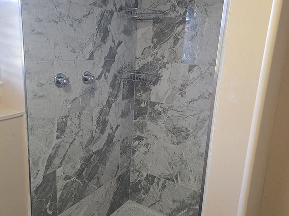 Newly done bathroom shower.