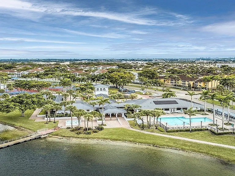 Ariel view of the building