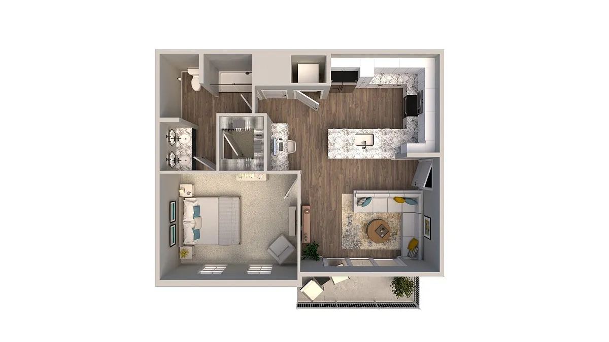 Floor plan 1 Bed 1 Bath H