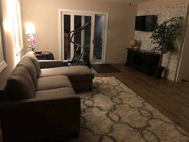 Bar room with sliding doors to deck