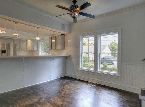 Huge Kitchen with Ceiling Fan and Track Lighting