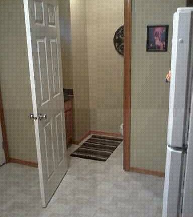 1/2 bathroom next to kitchen