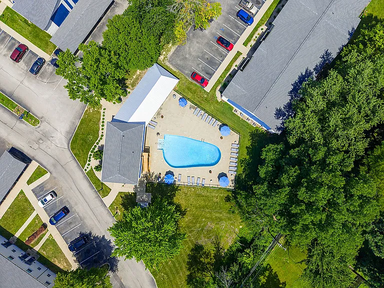 Aerial view of the pool