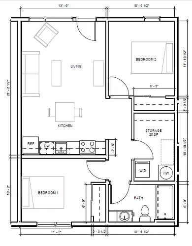 Floor plan 2X1 A