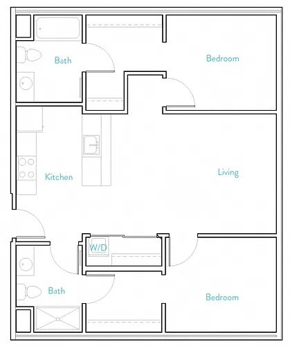 Floor plan 2 Bedroom B- Henshaw