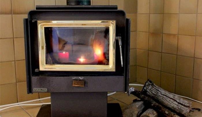 wood-burning fireplace