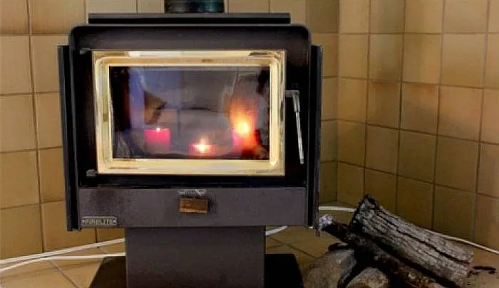 wood-burning fireplace