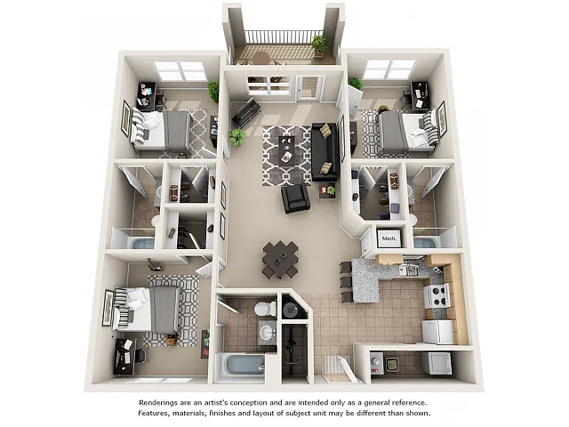 Floor plan Constance with Wood Style Floors
