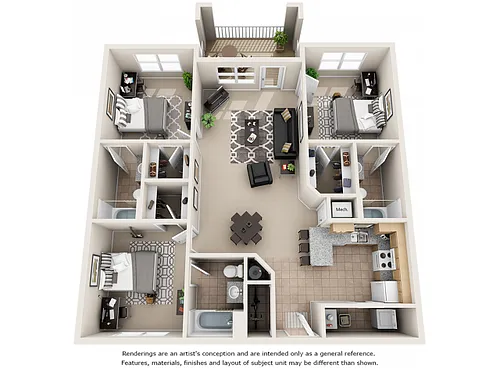Floor plan Constance with Wood Style Floors