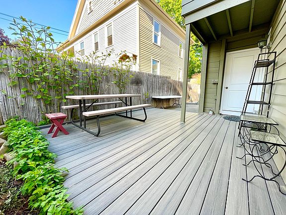 Patio in the backyard.