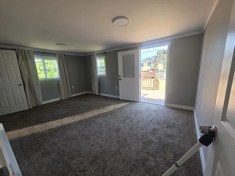 Master bedroom with deck