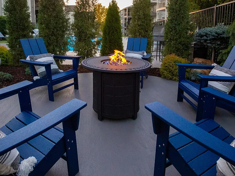 Find comfort and connection at our community fire pit.