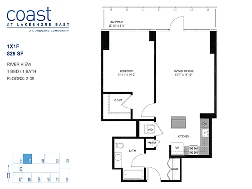 Floor plan 1x1F