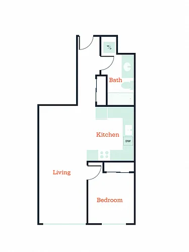 Floor plan 1X1 C