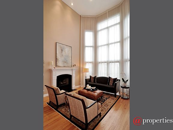 Living Room: Fireplace + Terrace