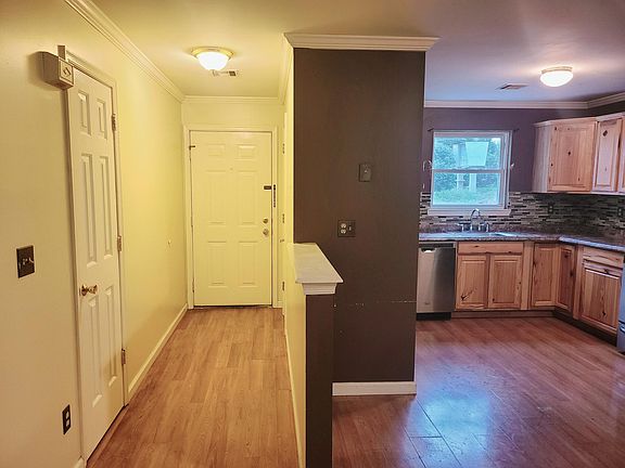 View from the inside of entryway and kitchen