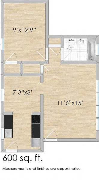 Floor plan 618 S. Austin B, 624 S. Austin G, 626 S. Austin J 