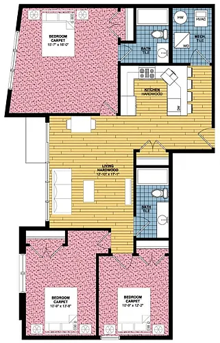 Floor plan 3 Bed | 2 Bath