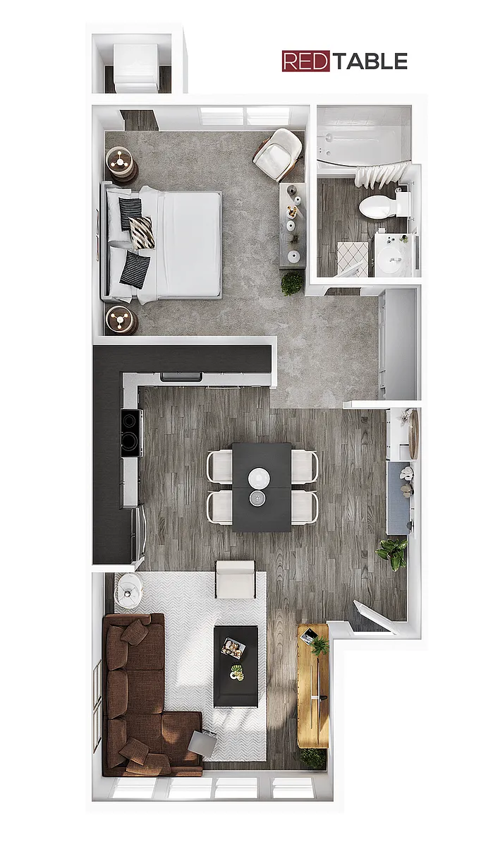 Floor plan 1BR/1BA - A3