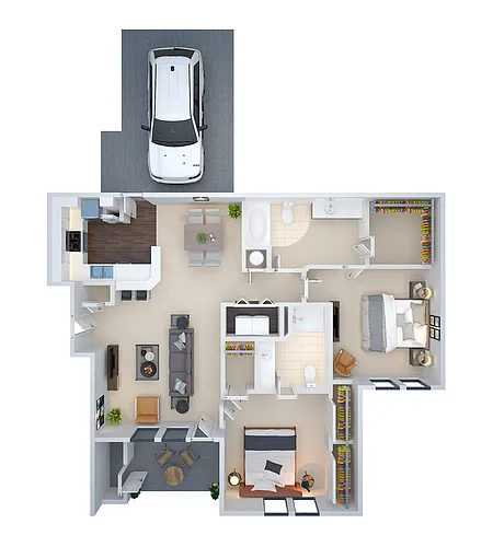Floor plan 2 BED/GARAGE (cmb1g)