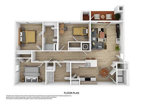 Floor plan The Hillside - 3 Bedroom F